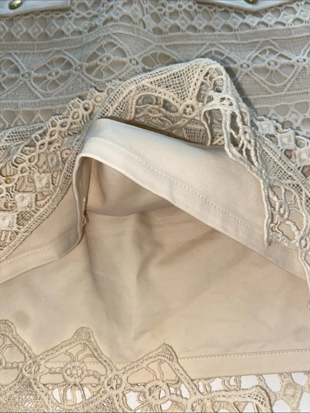 JOE FRESH Cream Crocheted Overlay Skirt